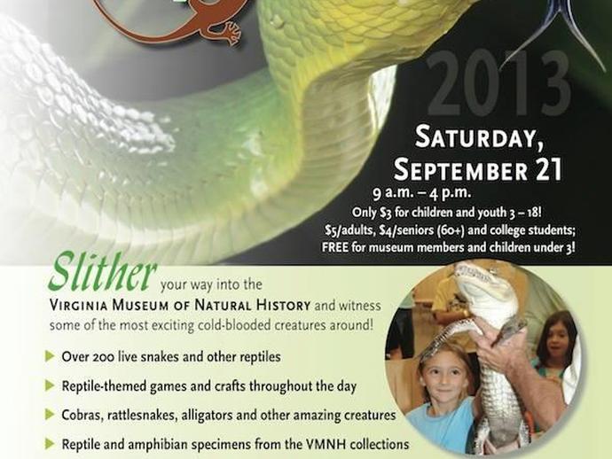 Make plans now to take part in Reptile Day at VMNH on Saturday, September 21 from 9 a