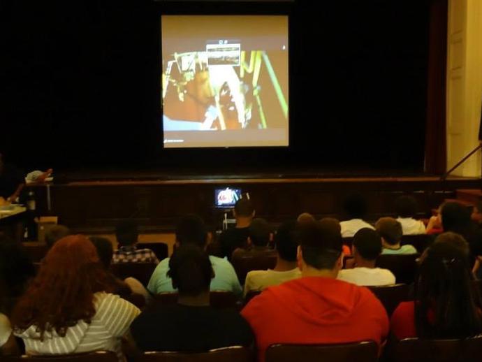 With 6th graders at Martinsville Middle School