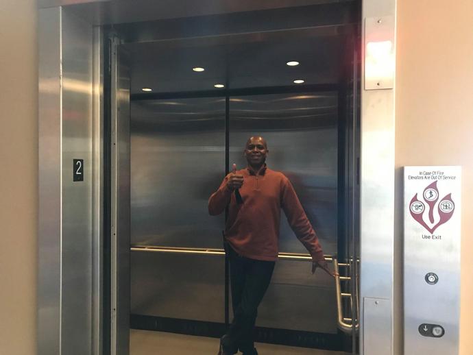 The museum's public access elevator is officially back in service!