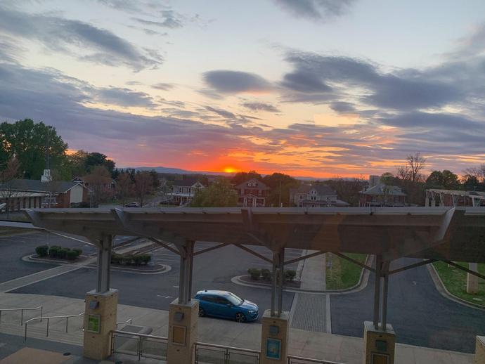 The sun setting behind the Blue Ridge Mountains is providing quite a view from the museum this ...