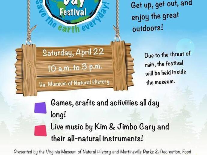 Rain won't stop the fun!  The Earth Day Festival will be held inside the museum from 10 a