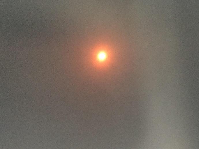 The sun right before the eclipse begins in Pickens, SC!