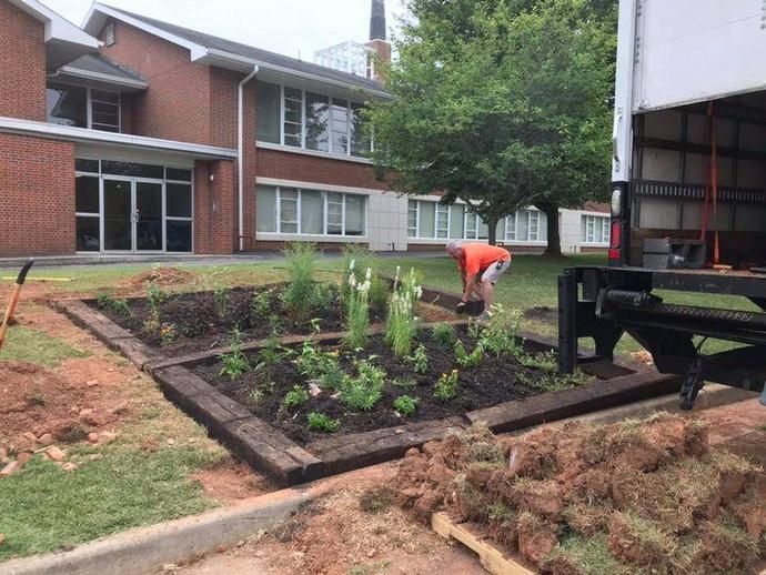 Trades Technician Joe Dillon was hard at work early this morning helping with the installation ...