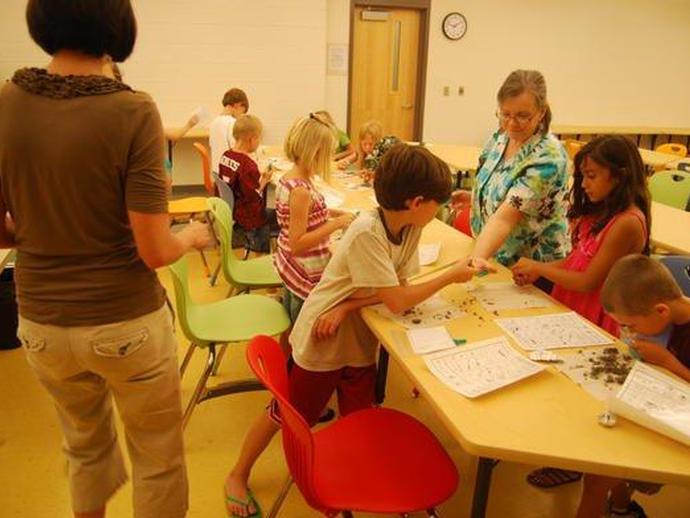 Young Scientists Learn about the food cycle while getting a hands-on experience using owl pellets!