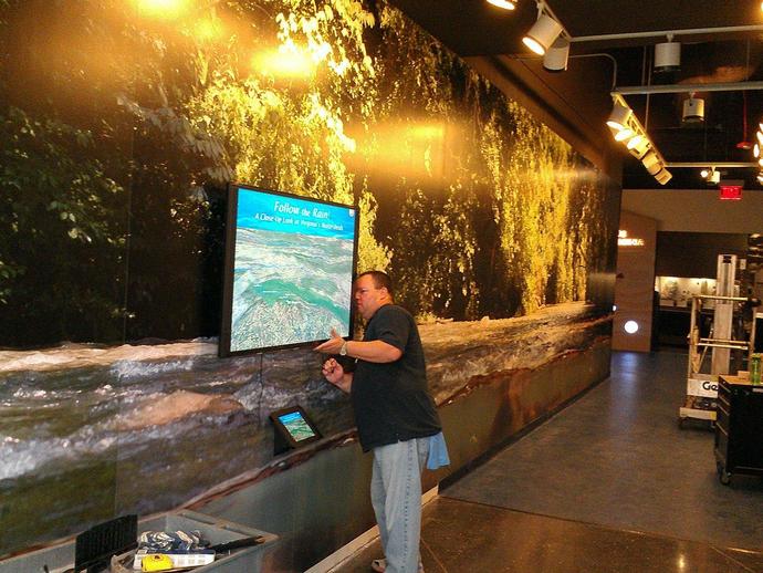 Our Exhibits staff is busy installing Wild Watersheds thanks to a generous grant from American ...