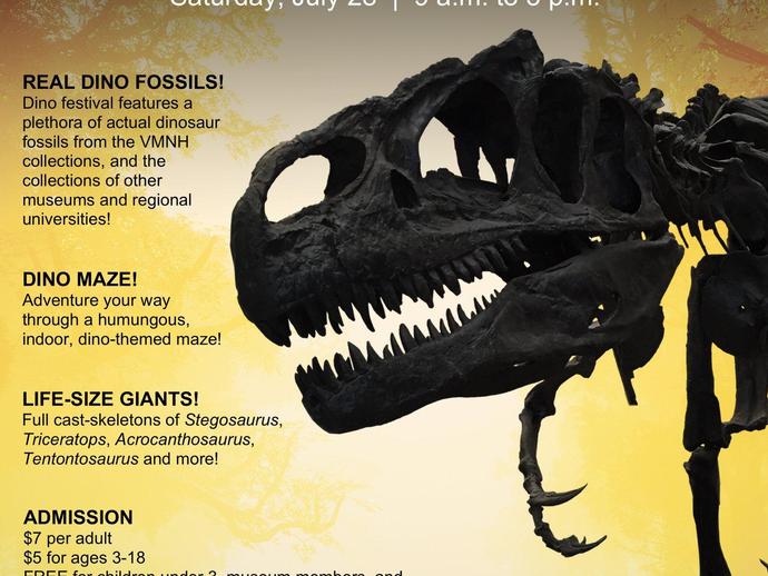 The annual dinosaur takeover of the Virginia Museum of Natural History will take place July ...