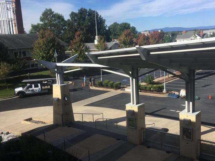 Outdoor setup is beginning for the Dragon Festival taking place at the Virginia Museum of ...