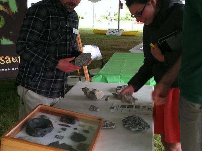 VMNH fossil display at the Waynesboro Riverfest