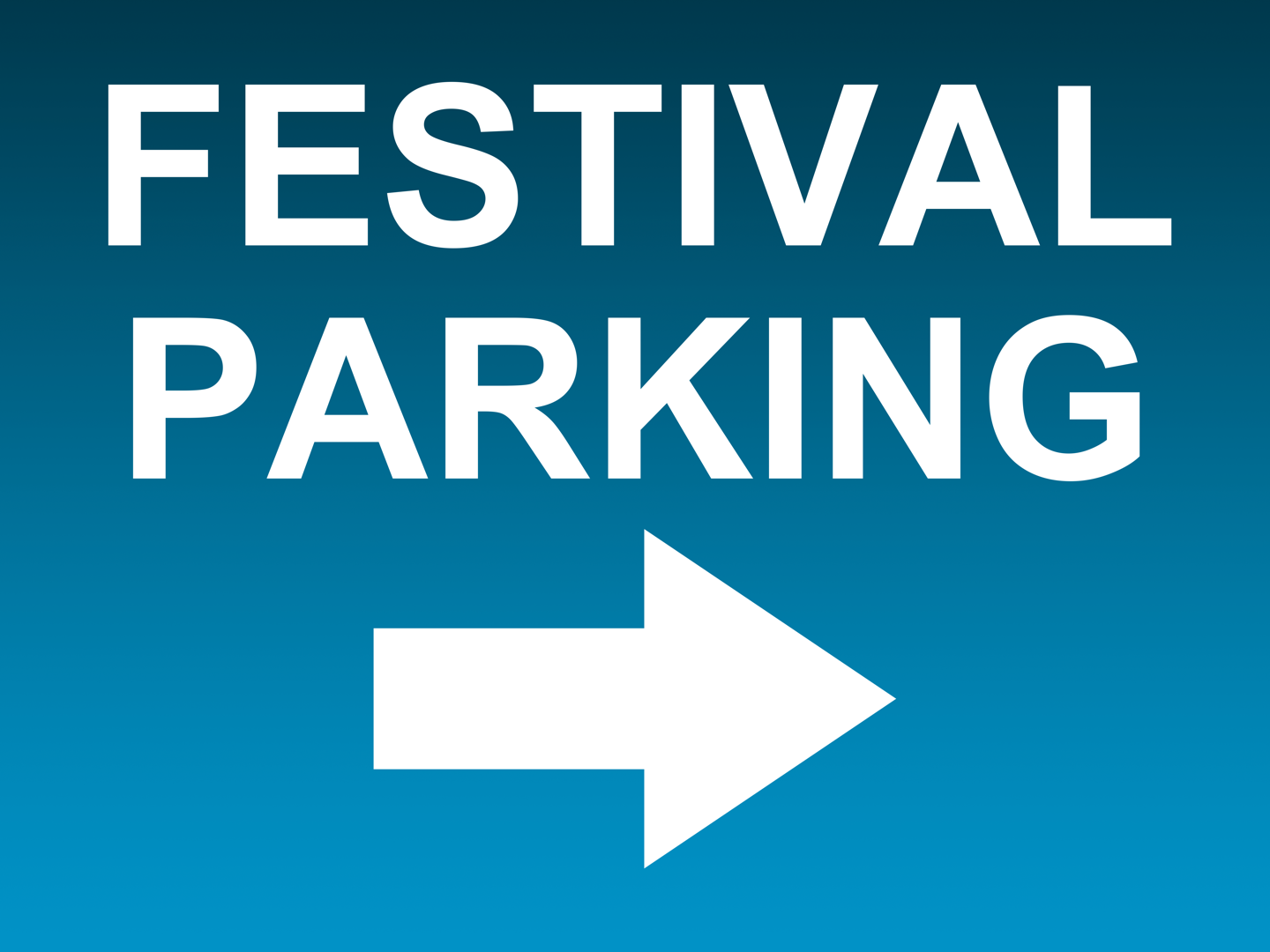 Festival Parking Sign